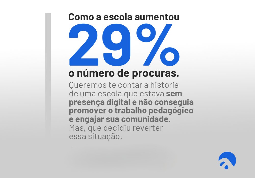 Como a escola aumentou 29% o número de procuras.